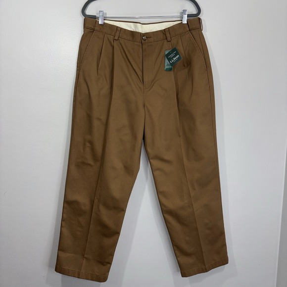 L.L. Bean Other - LL Bean Mens Wrinkle Free Dress Chino Pants Pleated Front 37/28 Toasted Coconut